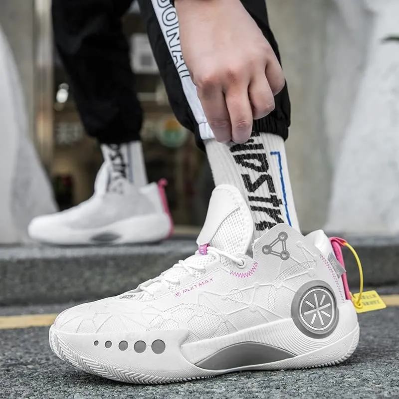 Mens Basketball Shoes Lightweight Breathable Non Slip Outdoor High Top Sneakers Cushioning Workout Boots for Fitness Streetball Shoe Sports Shoe for Running Walking