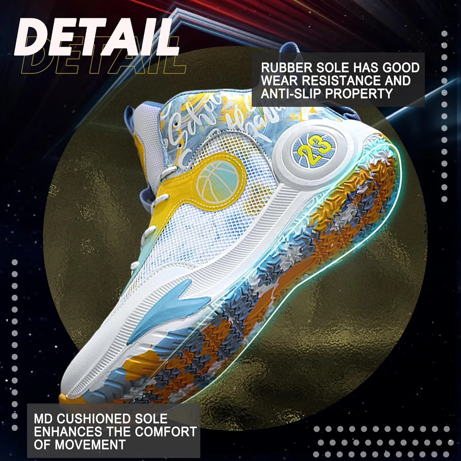 Men's Basketball Shoes Lightweight Breathable Outdoor Sports Shoes Fashionable Non Slip Running Sports Shoes
