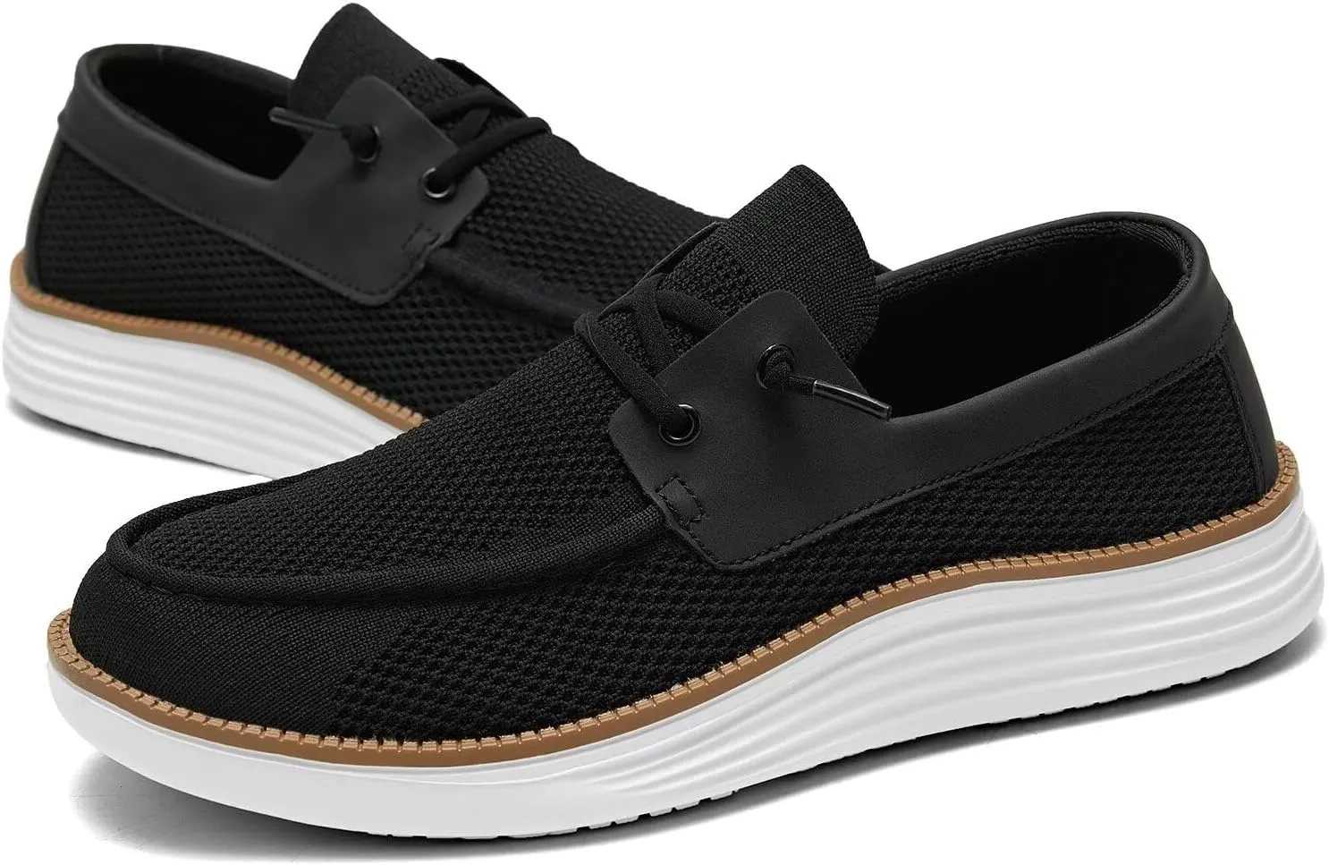 Mens Boat Shoes Casual Loafers Slip On Walking Dress Sneakers Mesh Business Oxfords Work Lightweight Soft Sole