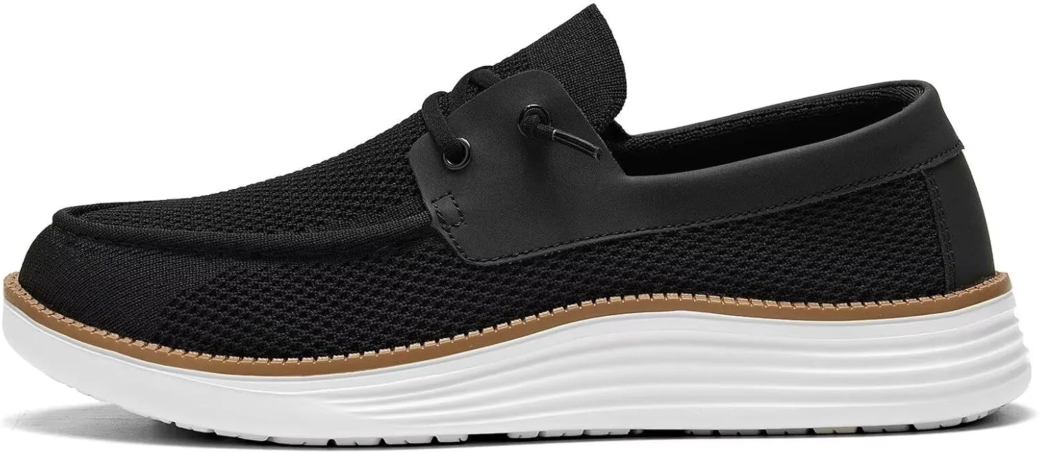 Mens Boat Shoes Casual Loafers Slip On Walking Dress Sneakers Mesh Business Oxfords Work Lightweight Soft Sole