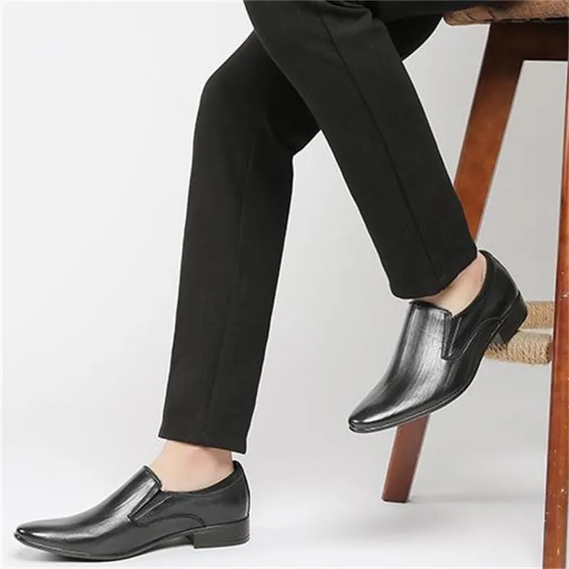 Men's Brushed Design Casual Pedal Business Formal Leather Shoes Men Gentleman Foot Loafers Breathable Shoes Suitable for Daily Travel and Driving