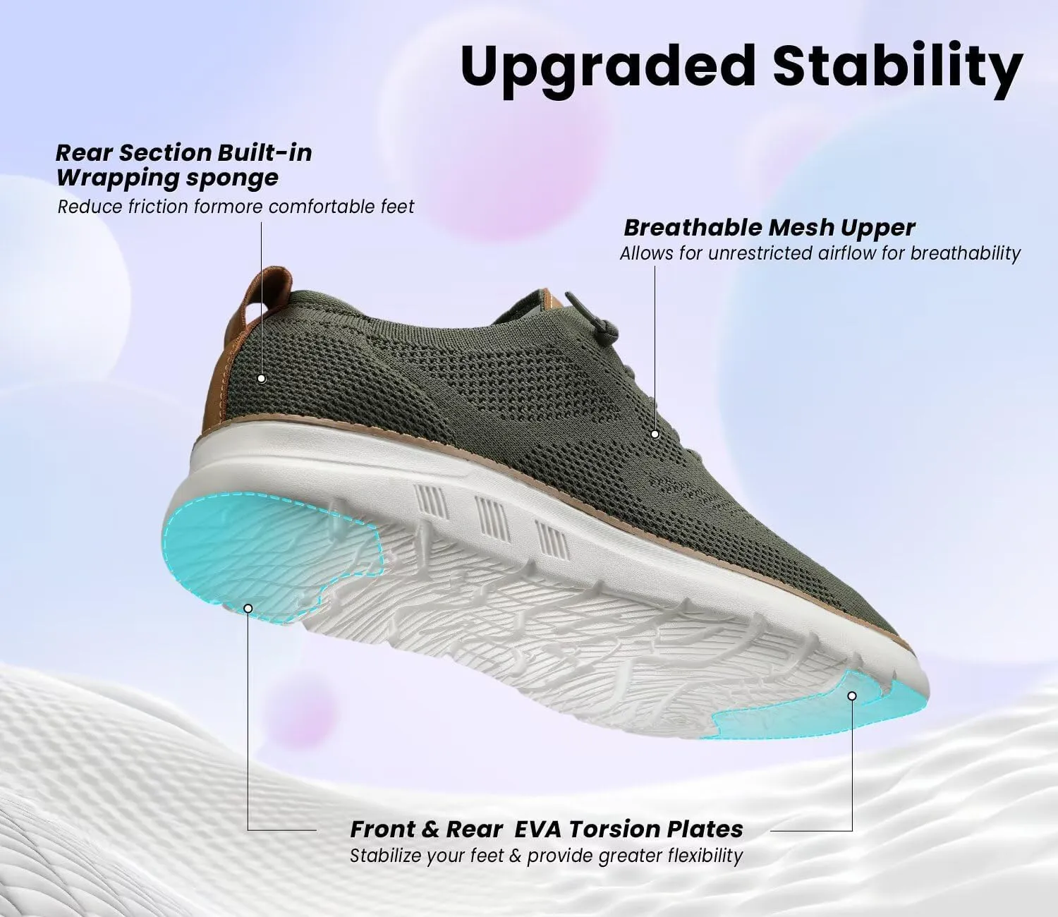 Mens Casual Dress Oxfords Shoes Fashion Mesh Business Walking Work Slip on Sneakers Comfortable Lightweight Soft Sole
