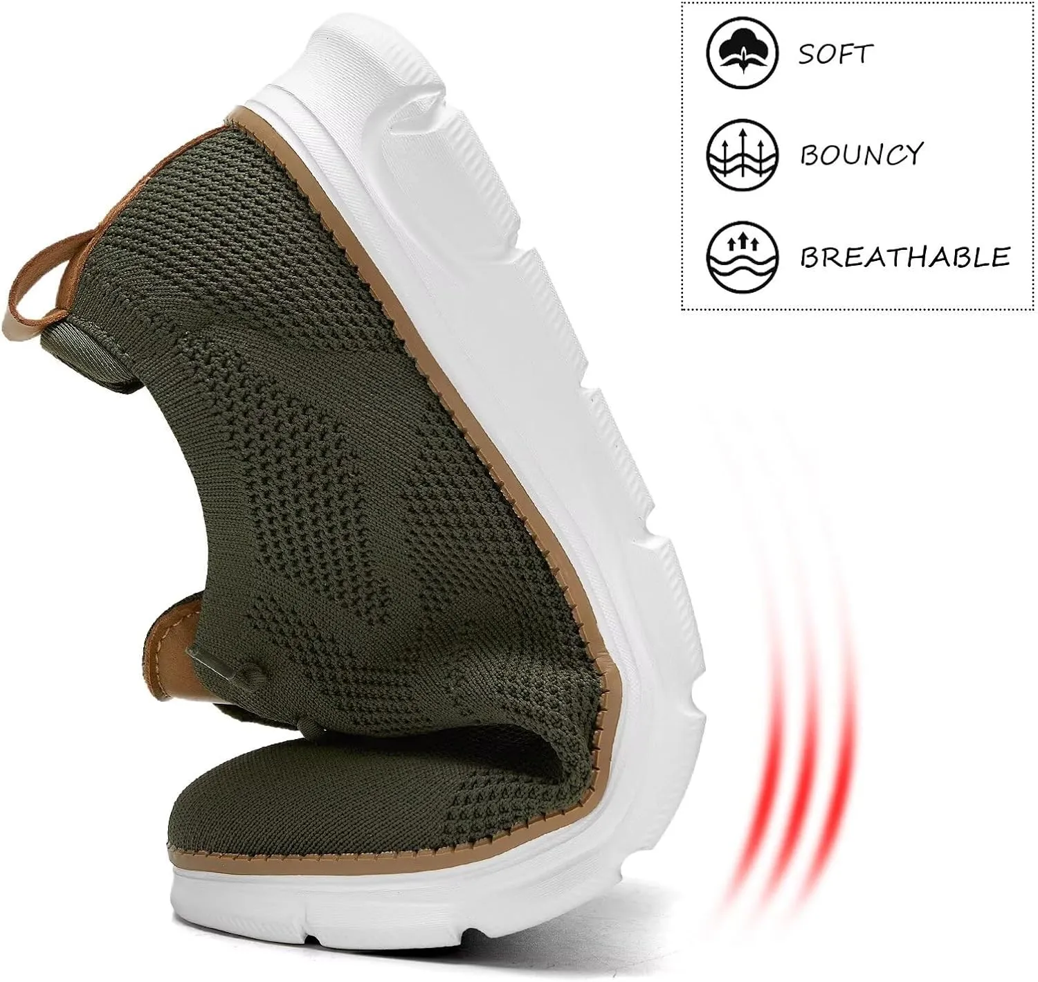 Mens Casual Dress Oxfords Shoes Fashion Mesh Business Walking Work Slip on Sneakers Comfortable Lightweight Soft Sole