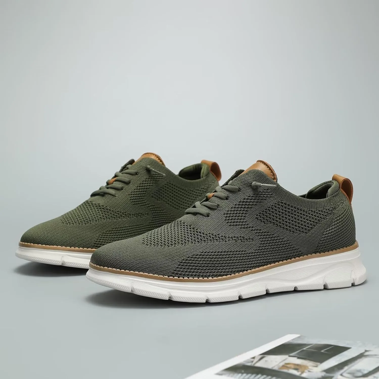 Mens Casual Dress Oxfords Shoes Fashion Mesh Business Walking Work Slip on Sneakers Comfortable Lightweight Soft Sole
