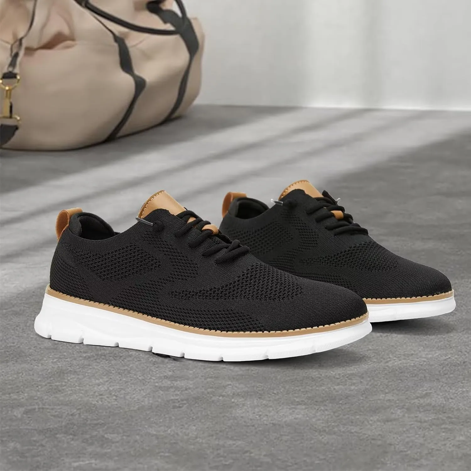 Mens Casual Dress Oxfords Shoes Fashion Mesh Business Walking Work Slip on Sneakers Comfortable Lightweight Soft Sole