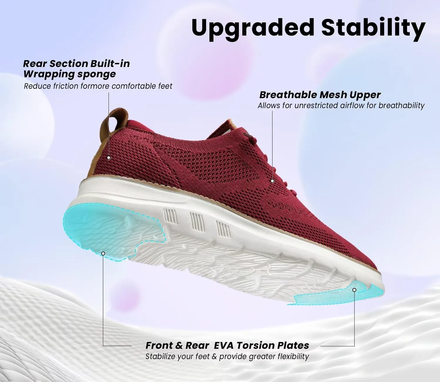 Mens Casual Dress Oxfords Shoes Fashion Mesh Business Walking Work Slip on Sneakers Comfortable Lightweight Soft Sole