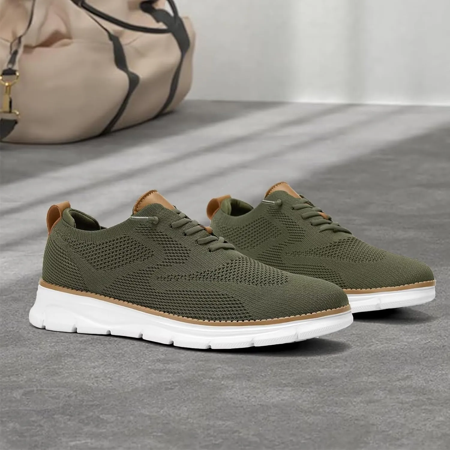 Mens Casual Dress Oxfords Shoes Fashion Mesh Business Walking Work Slip on Sneakers Comfortable Lightweight Soft Sole