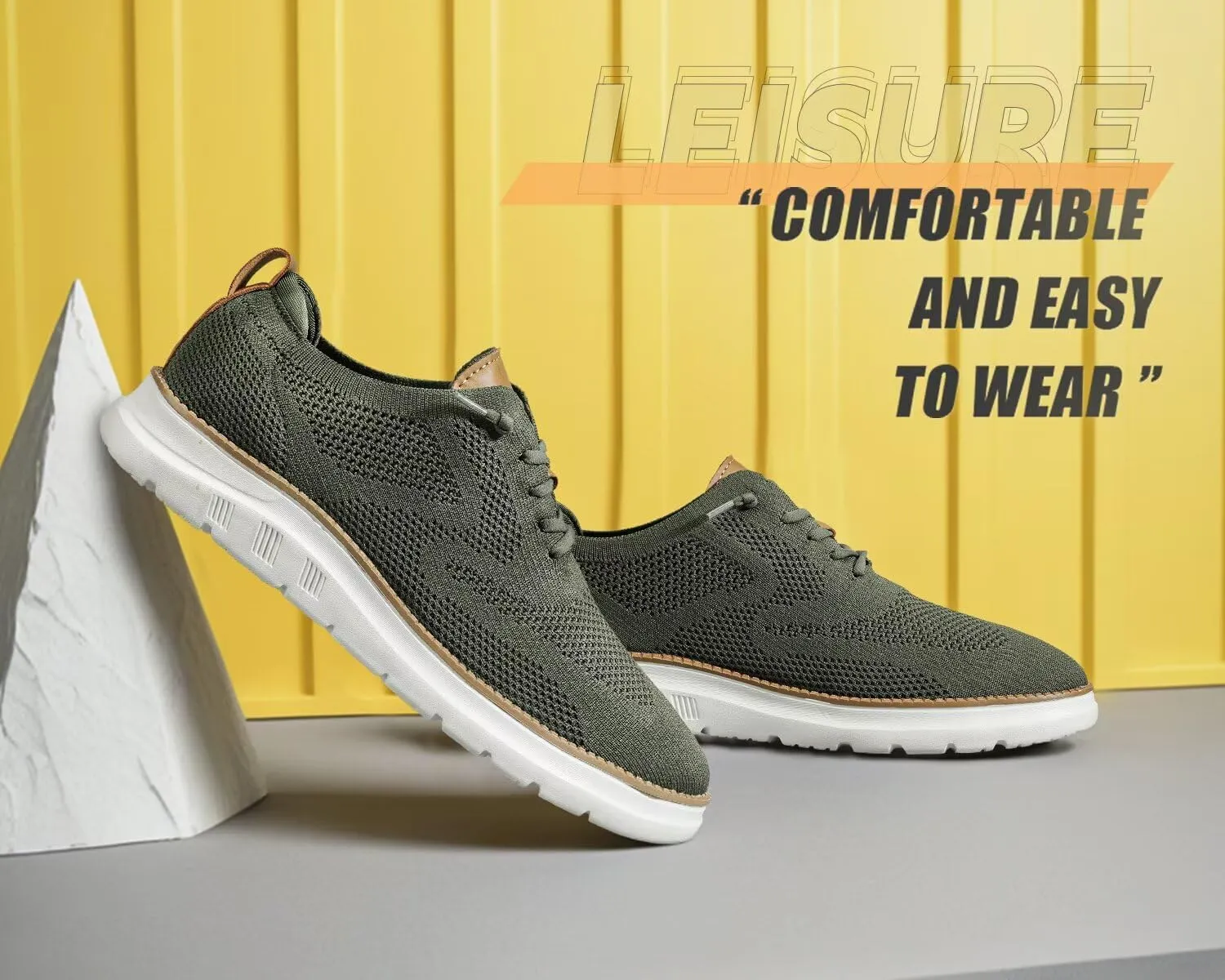 Mens Casual Dress Oxfords Shoes Fashion Mesh Business Walking Work Slip on Sneakers Comfortable Lightweight Soft Sole