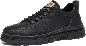 Men's Casual Shoes, Stylish Embossed Crocodile Print Sneakers, Soft Leather Walking Shoes and Work Boot - Style Loafers with Durable Outsole