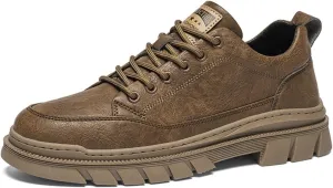 Men's Casual Shoes, Stylish Embossed Crocodile Print Sneakers, Soft Leather Walking Shoes and Work Boot - Style Loafers with Durable Outsole