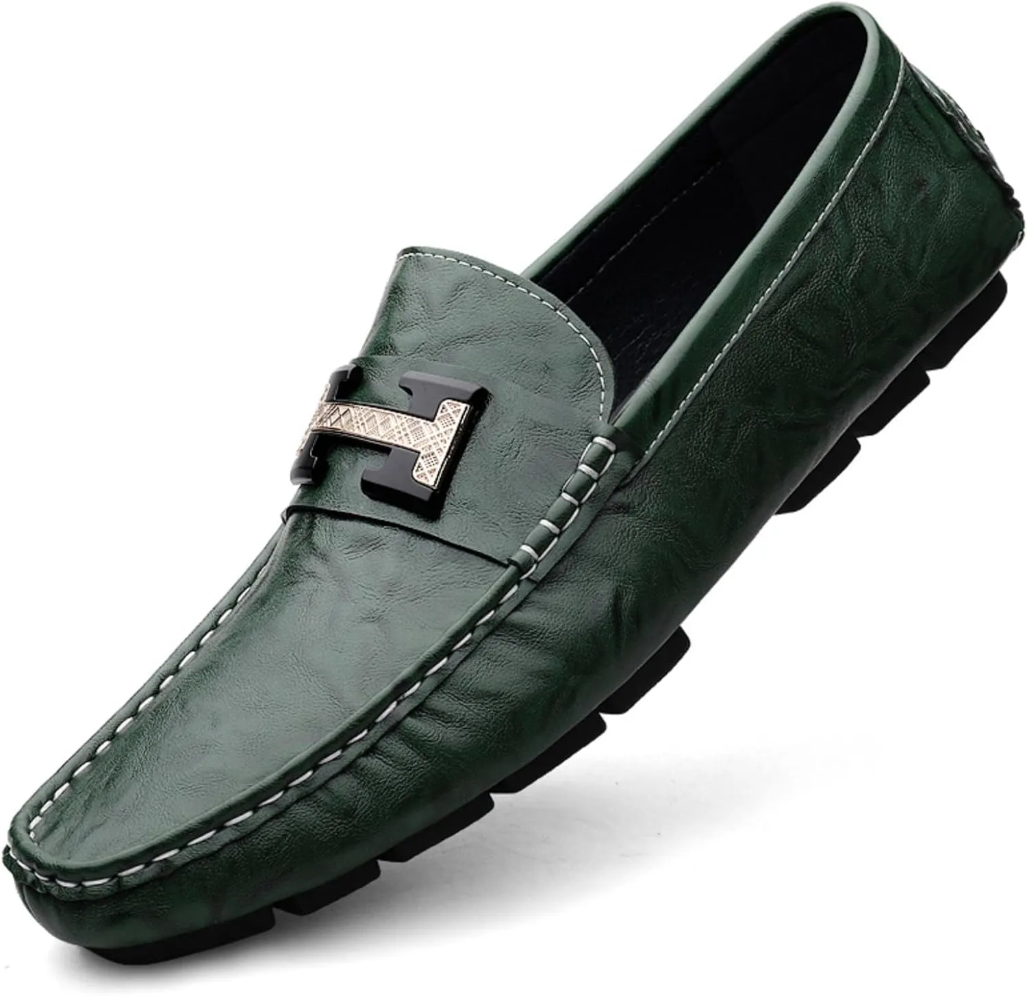 Men's Cowhide Leather Loafers, Casual Slip - On Shoes, Soft Penny Loafers for Men, Lightweight Driving Boat Shoes