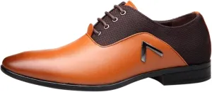 Mens Dress Shoes Fashion Lace-Up Pointed-Toe Formal Suit Shoes Classic Modern Business Wedding Oxford Shoes for Men