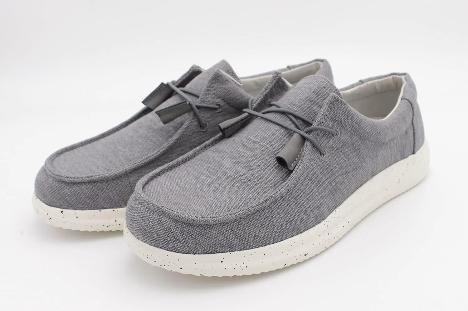 Mens Hola Canvas Upper Fashion Slip On Loafers Washed Grey