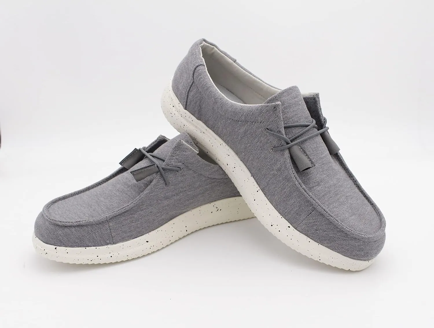 Mens Hola Canvas Upper Fashion Slip On Loafers Washed Grey