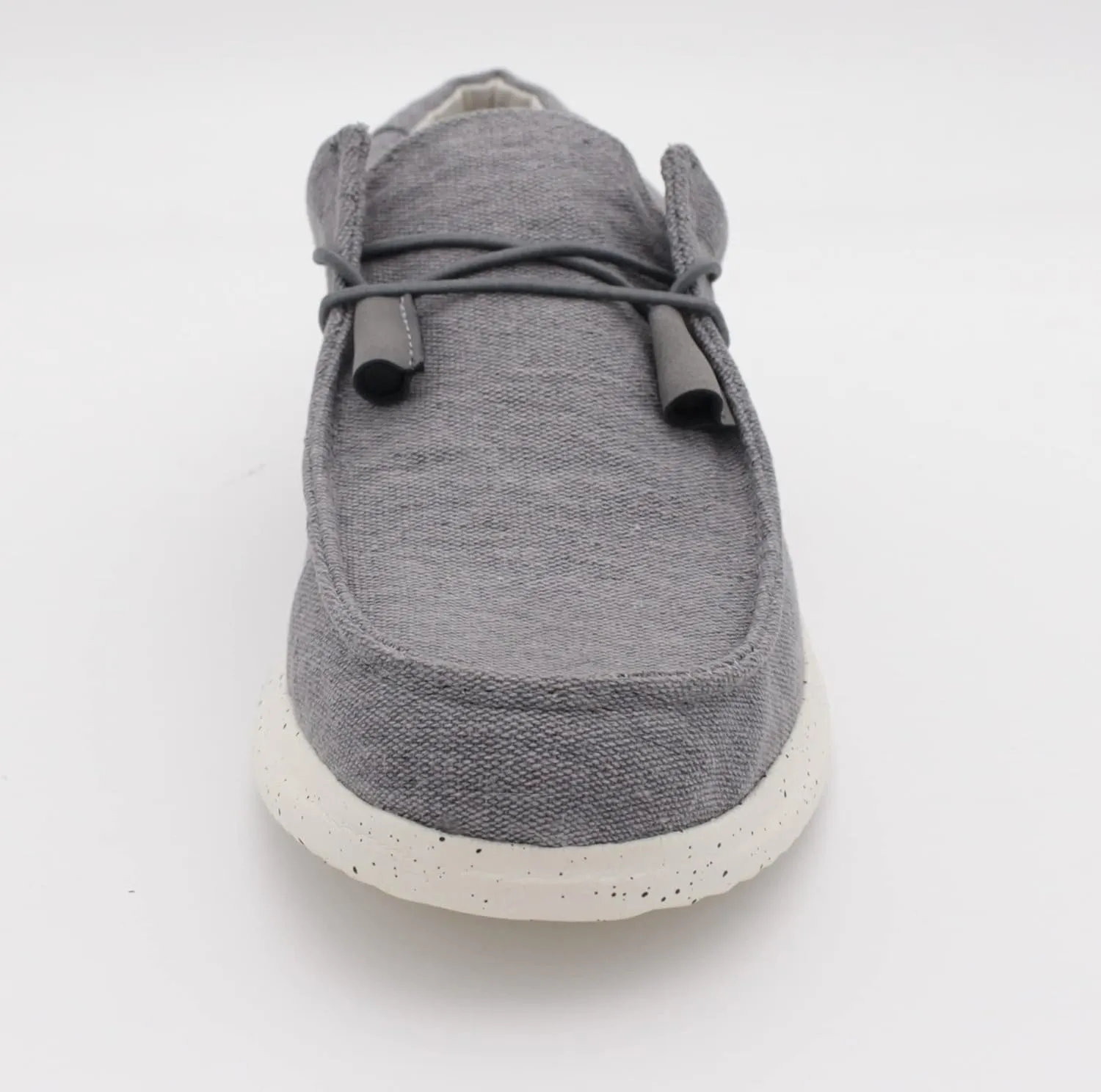 Mens Hola Canvas Upper Fashion Slip On Loafers Washed Grey