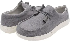 Mens Hola Canvas Upper Fashion Slip On Loafers Washed Grey