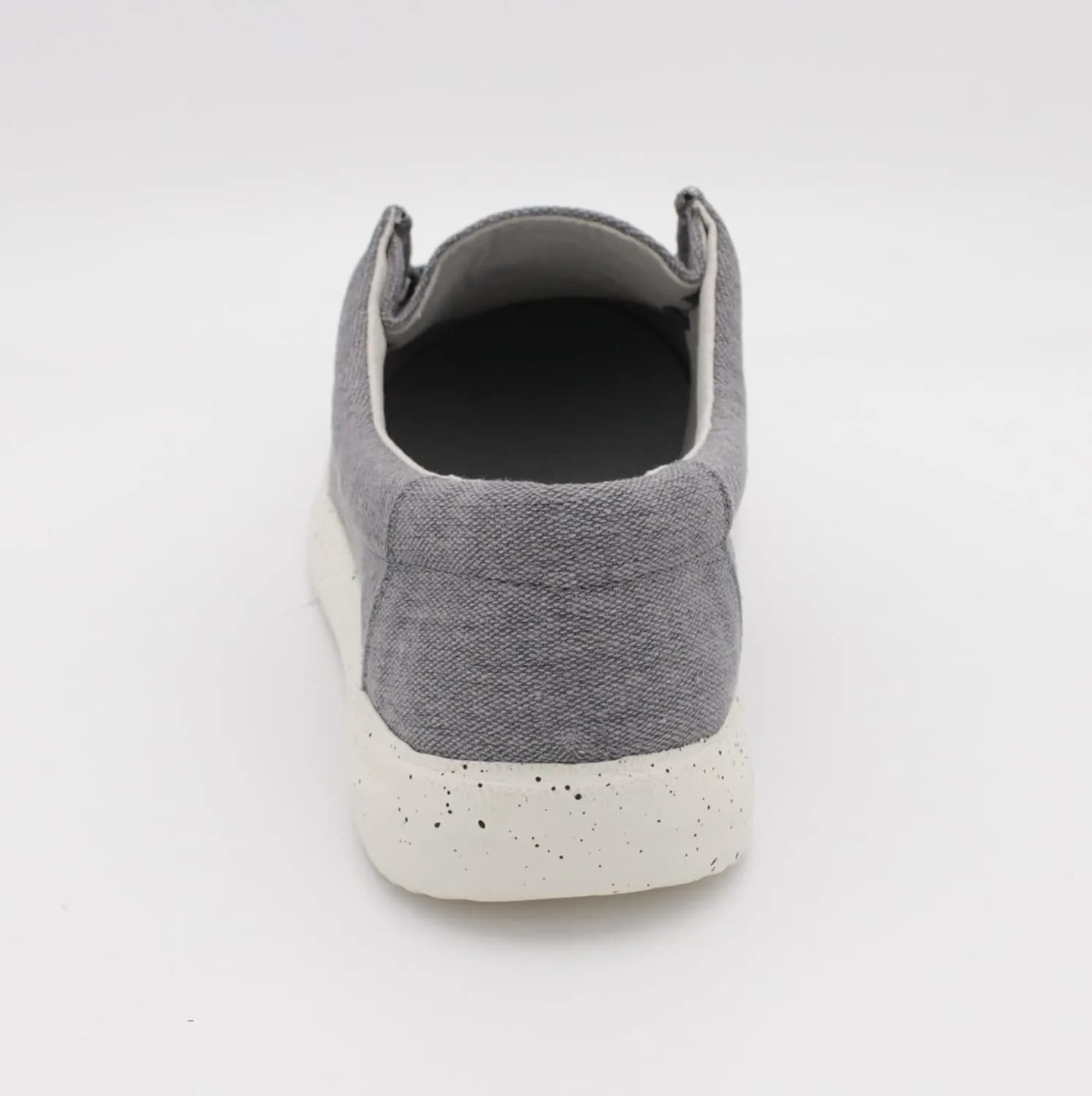 Mens Hola Canvas Upper Fashion Slip On Loafers Washed Grey
