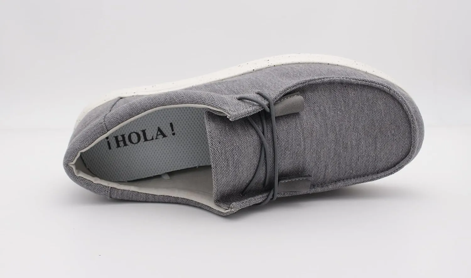 Mens Hola Canvas Upper Fashion Slip On Loafers Washed Grey