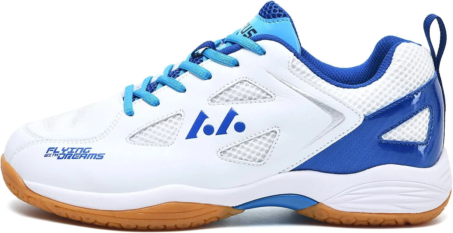 Men's Light 22 Lightweight Cushioning Pickleball Court Shoes (White/Blue, 7)