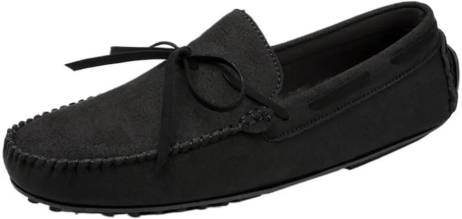 Mens Loafers Driving Shoes Slip On Suede Moccasins Comfortable Flexible Lightweight Prom Party Casual Shoes Round Toe