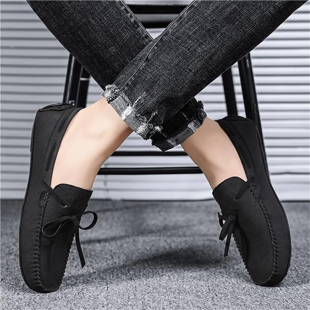 Mens Loafers Driving Shoes Slip On Suede Moccasins Comfortable Flexible Lightweight Prom Party Casual Shoes Round Toe