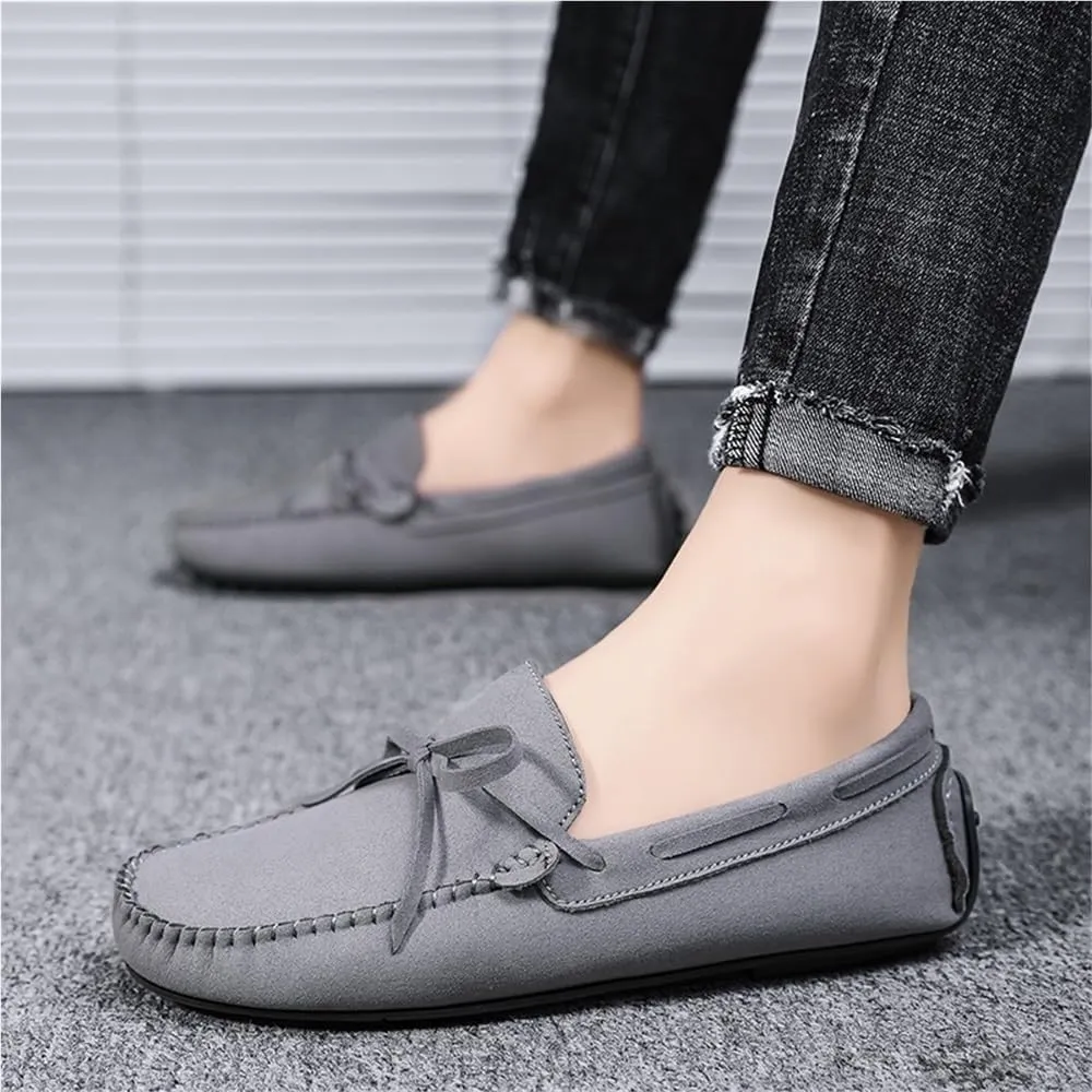 Mens Loafers Driving Shoes Slip On Suede Moccasins Comfortable Flexible Lightweight Prom Party Casual Shoes Round Toe