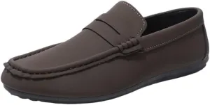 Mens Loafers Shoe Round Toe Vegan Leather Loafer Shoe Flexible Lightweight Anti-Slip Walking Slip On