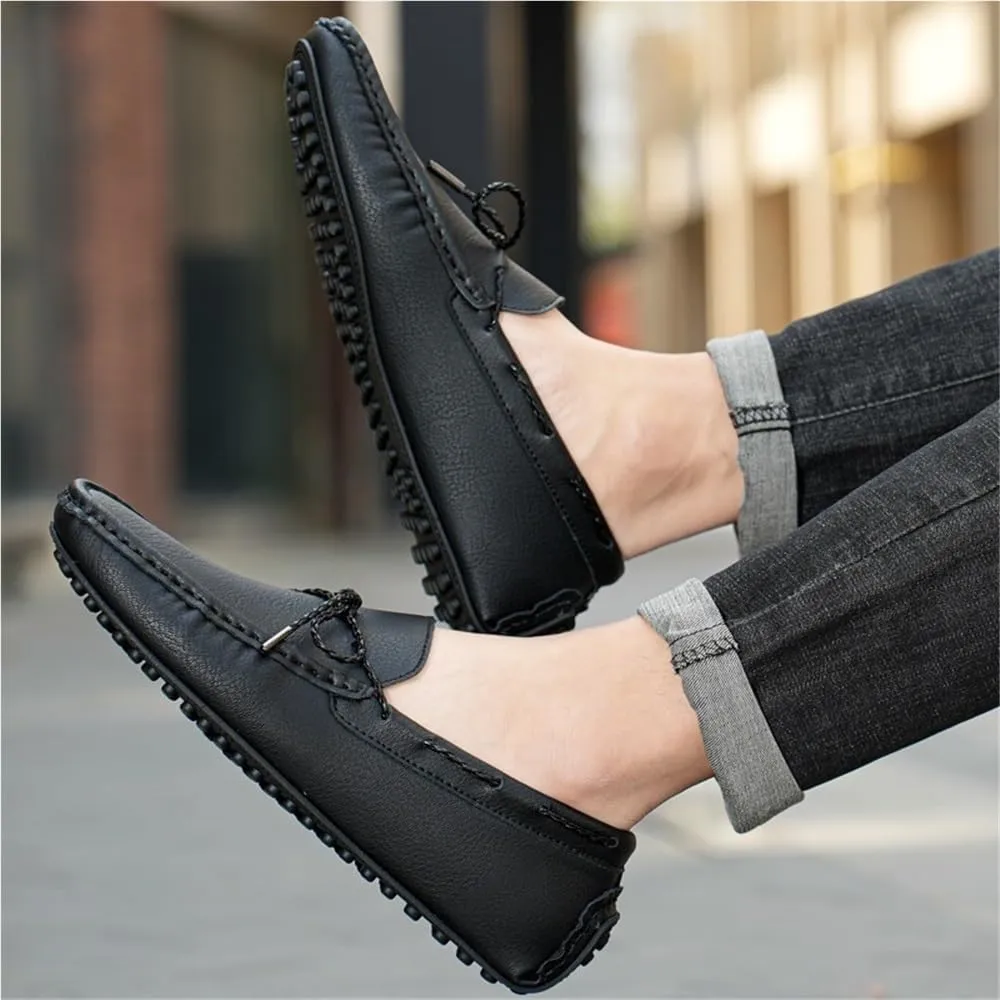 Men's Loafers Vegan Leather Boat Shoes Flexible Lightweight Comfortable Walking Fashion Slip-ons