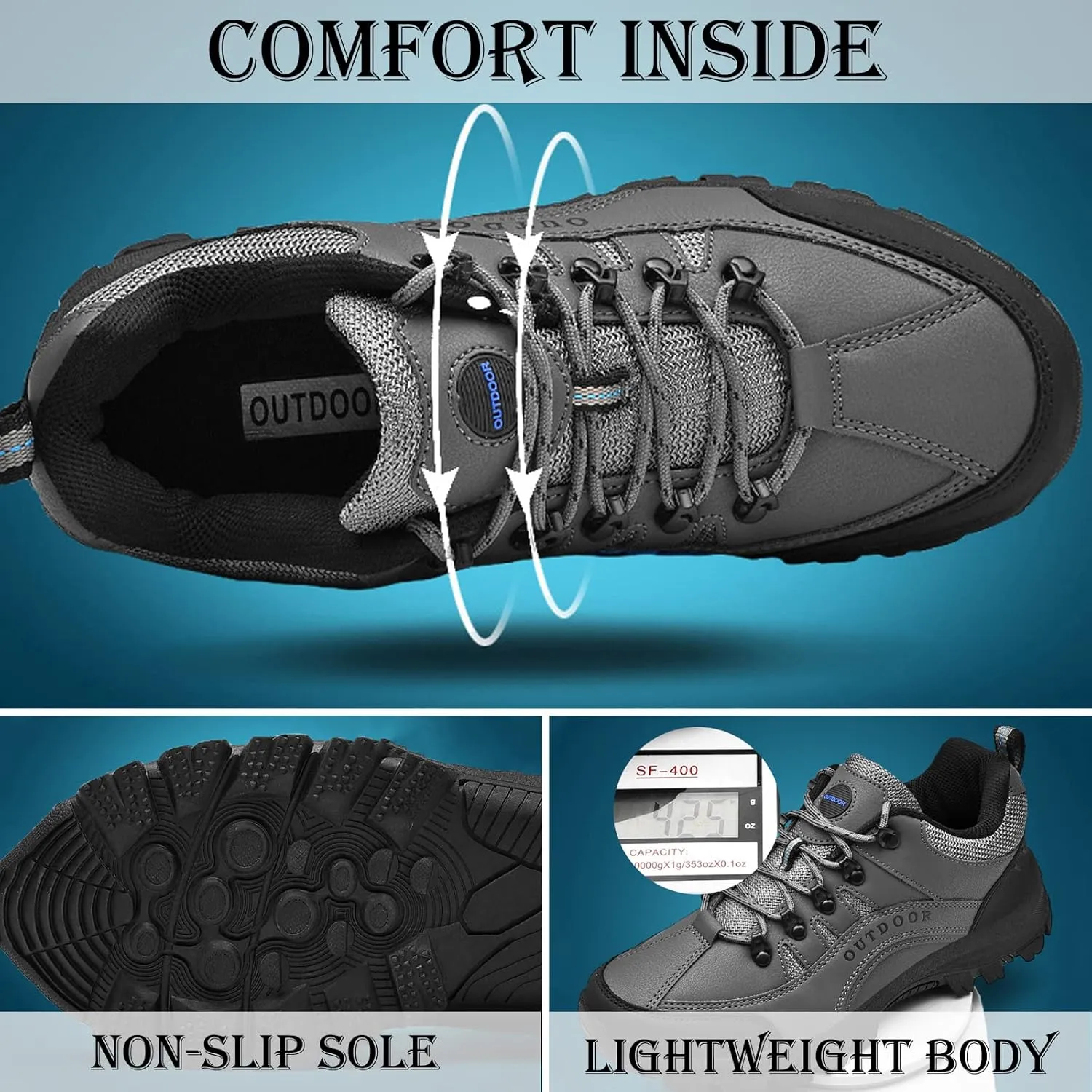 Men's Low Rise Hiking Shoes, Lightweight Breathable Outdoor Travelling Camping Climbing Walking Shoes Trail Running Shoes