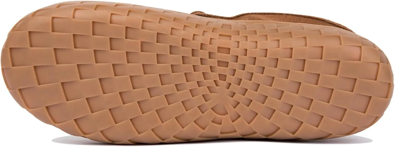 Men's Moccasin Slippers Warm Memory Foam Soft Plush Lined Slip on Indoor Outdoor House Shoes