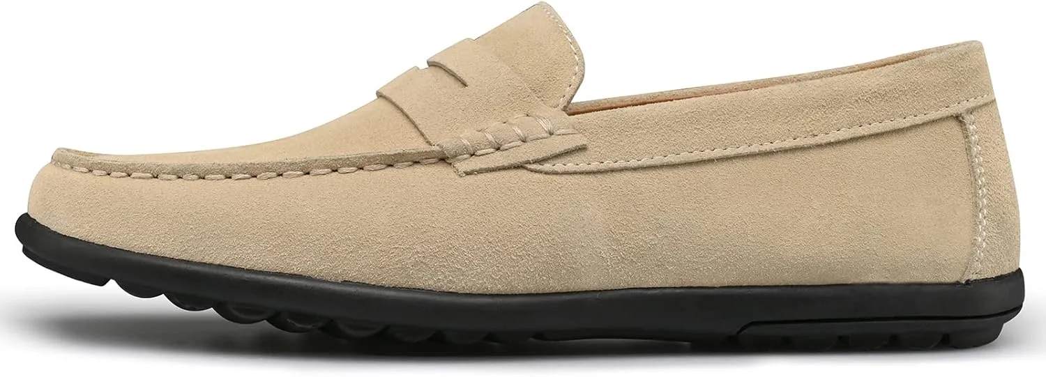 Men’s Moccasins Loafers Casual Leather Slip-On Driving Shoes Dress Comfortable & Light-Weight