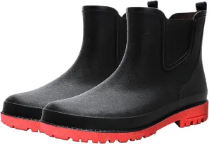 Mens Rain Boots Ankle Rubber Rain Boot Mens Waterproof Ankle Water Boots for Men Waterproof Garden Boots