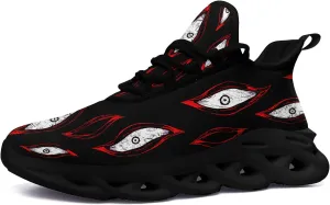 Men's Skull Gothic Running Shoes Lightweight Breathable Sport Shoes for Women Cushion Slip On Walking Sneaker