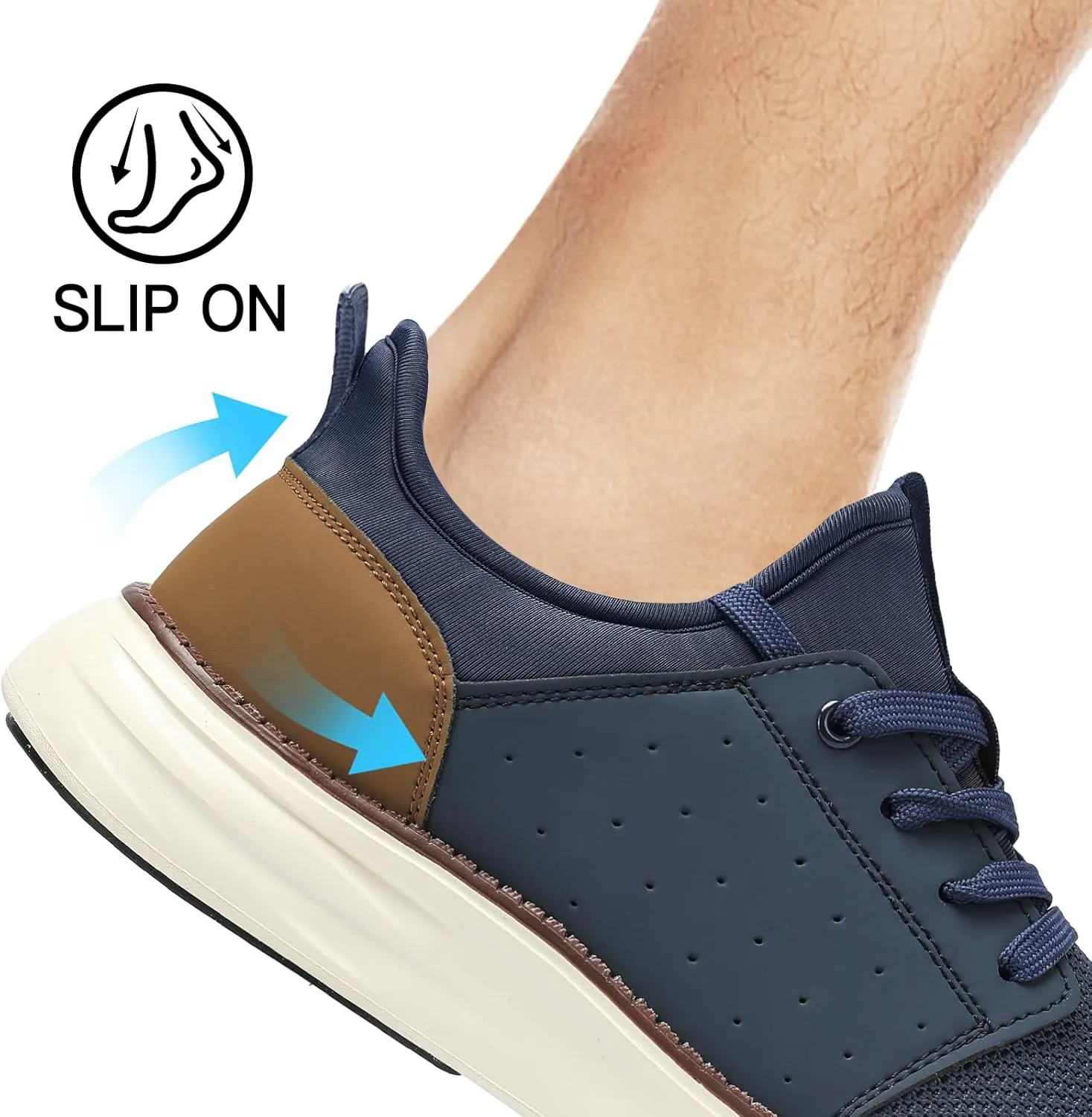 Men's Slip On Casual Fashion Shoes Easy in Dress Sneakers Comfortable Lightweight Walking Shoe