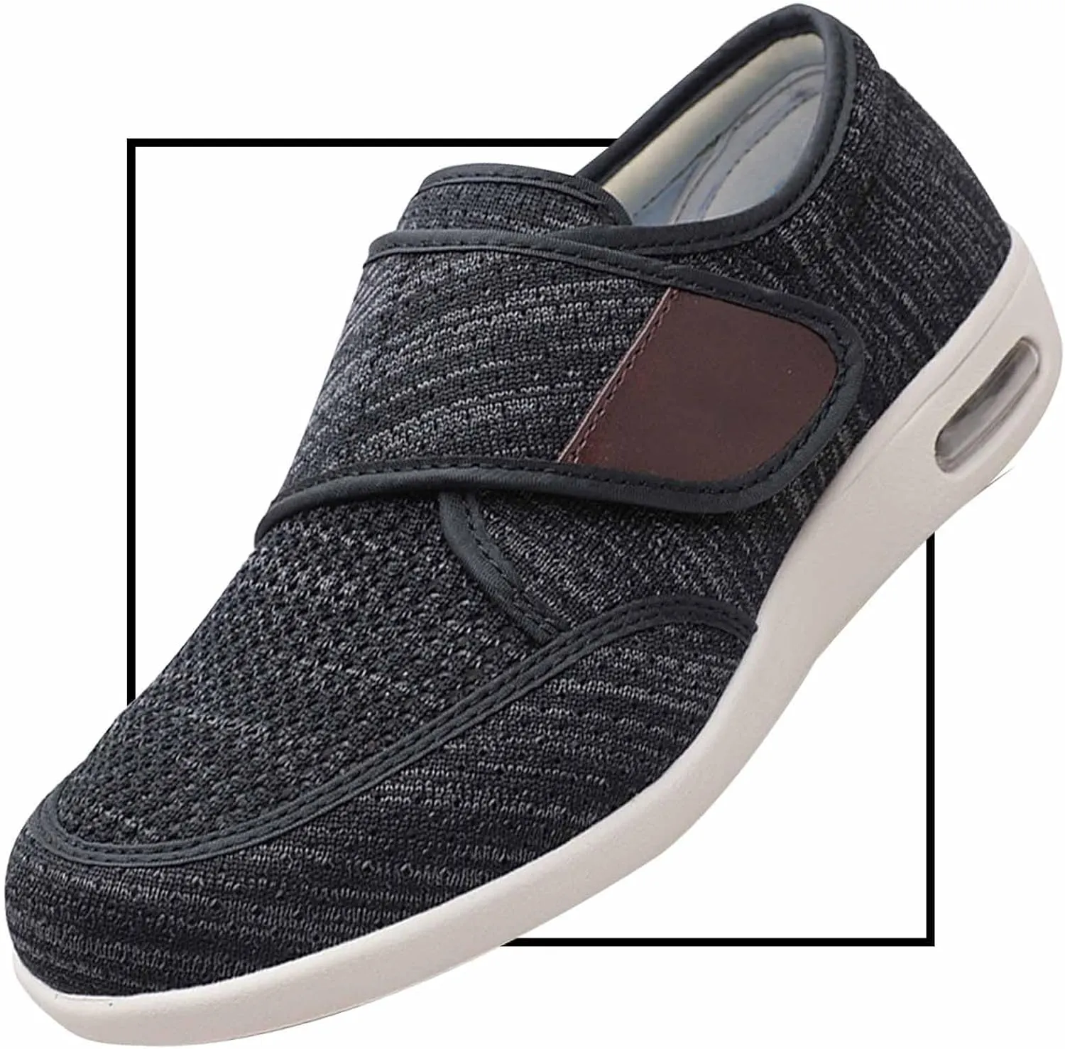 Men's Slip-On Loafers for Swollen Feet | Lightweight Canvas Walking Shoes with Memory Foam | Comfortable Casual Driving Slippers