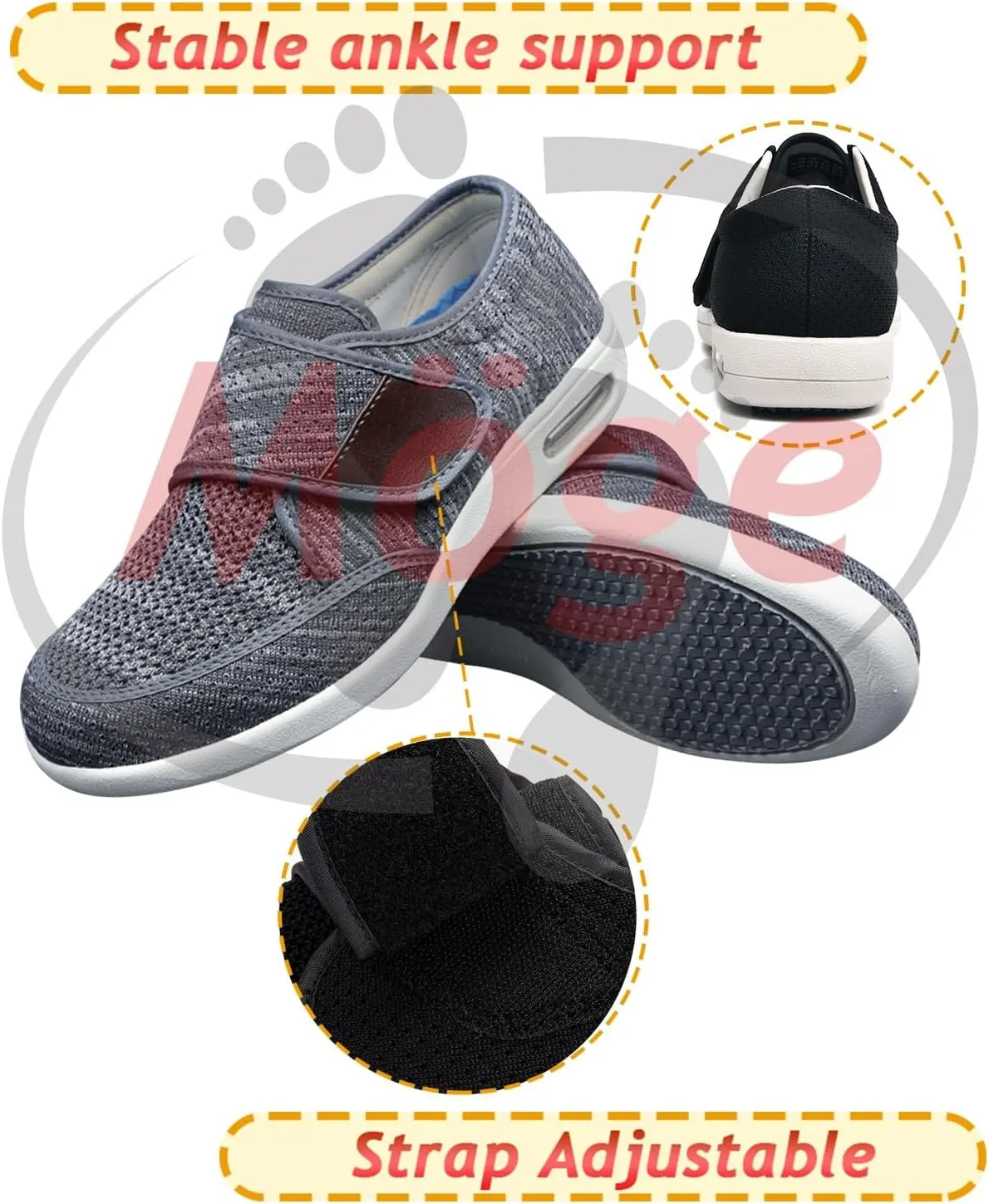 Men's Slip-On Loafers for Swollen Feet | Lightweight Canvas Walking Shoes with Memory Foam | Comfortable Casual Driving Slippers