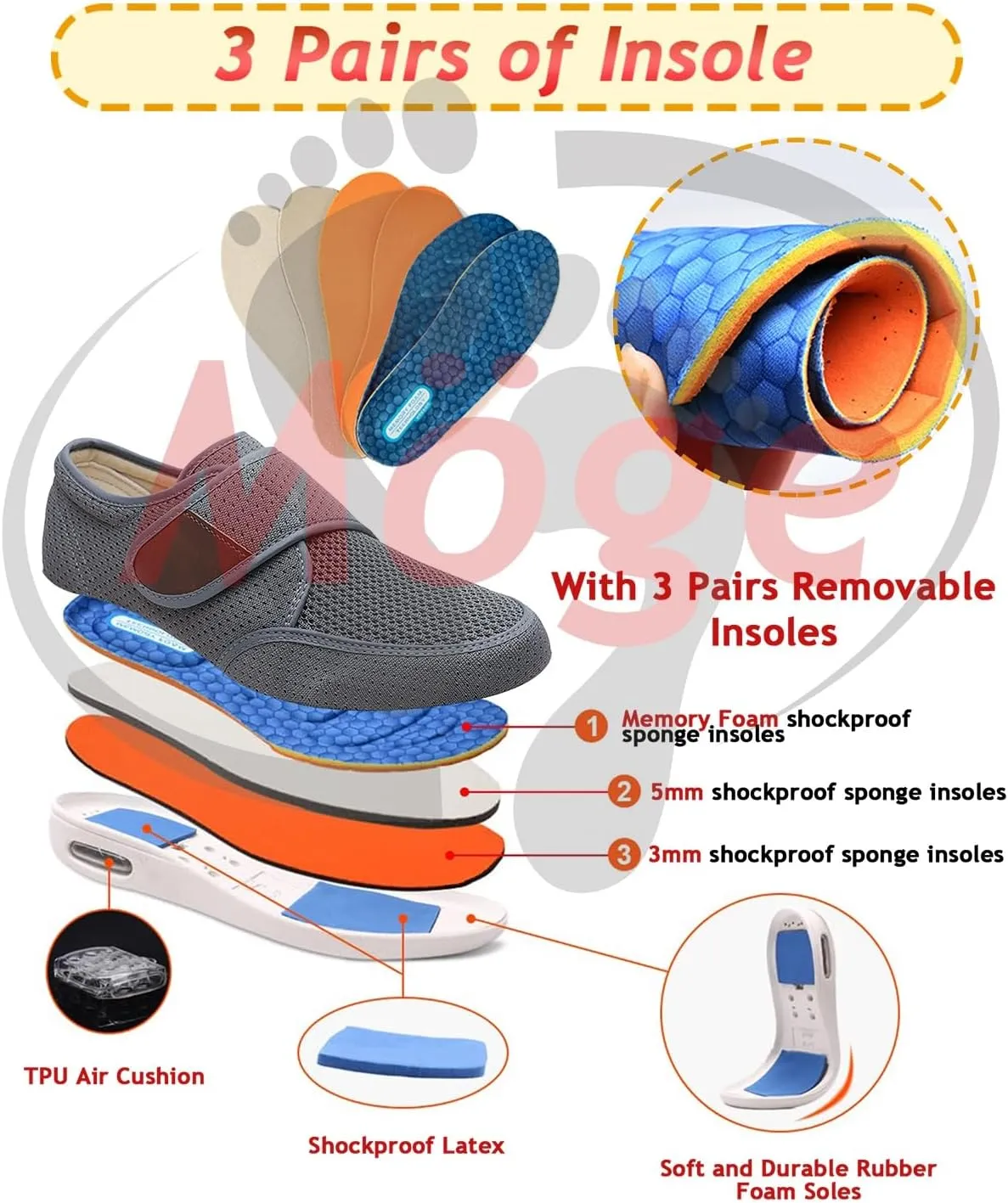 Men's Slip-On Loafers for Swollen Feet | Lightweight Canvas Walking Shoes with Memory Foam | Comfortable Casual Driving Slippers