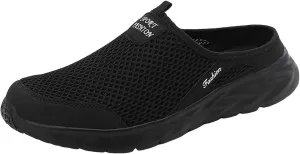 Men's Slip On Mesh Slippers Breathable Summer Shoes Lightweight Non Slip Beach Shoes Soft Flat Elderly Shoe