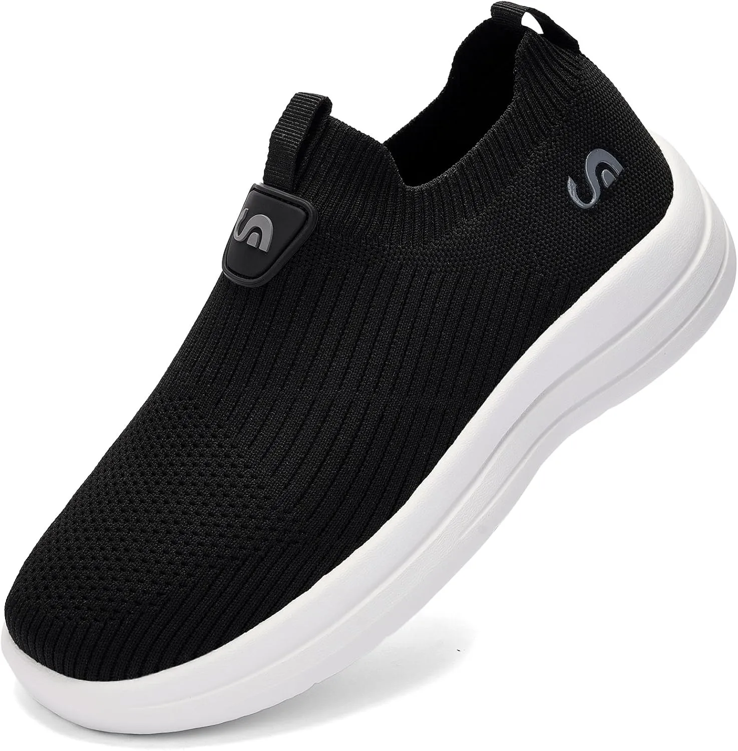 Men's Slip On Sneakers Walking Shoes Wide， Casual Soft Breathable Slip in Sock Sneakers，Non-Slip Rubber Sole, Workout,Athletic