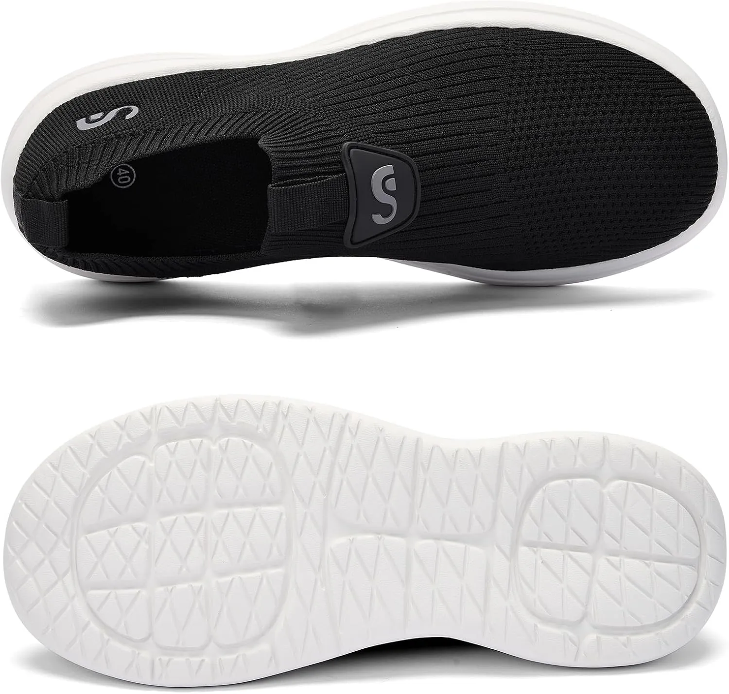 Men's Slip On Sneakers Walking Shoes Wide， Casual Soft Breathable Slip in Sock Sneakers，Non-Slip Rubber Sole, Workout,Athletic