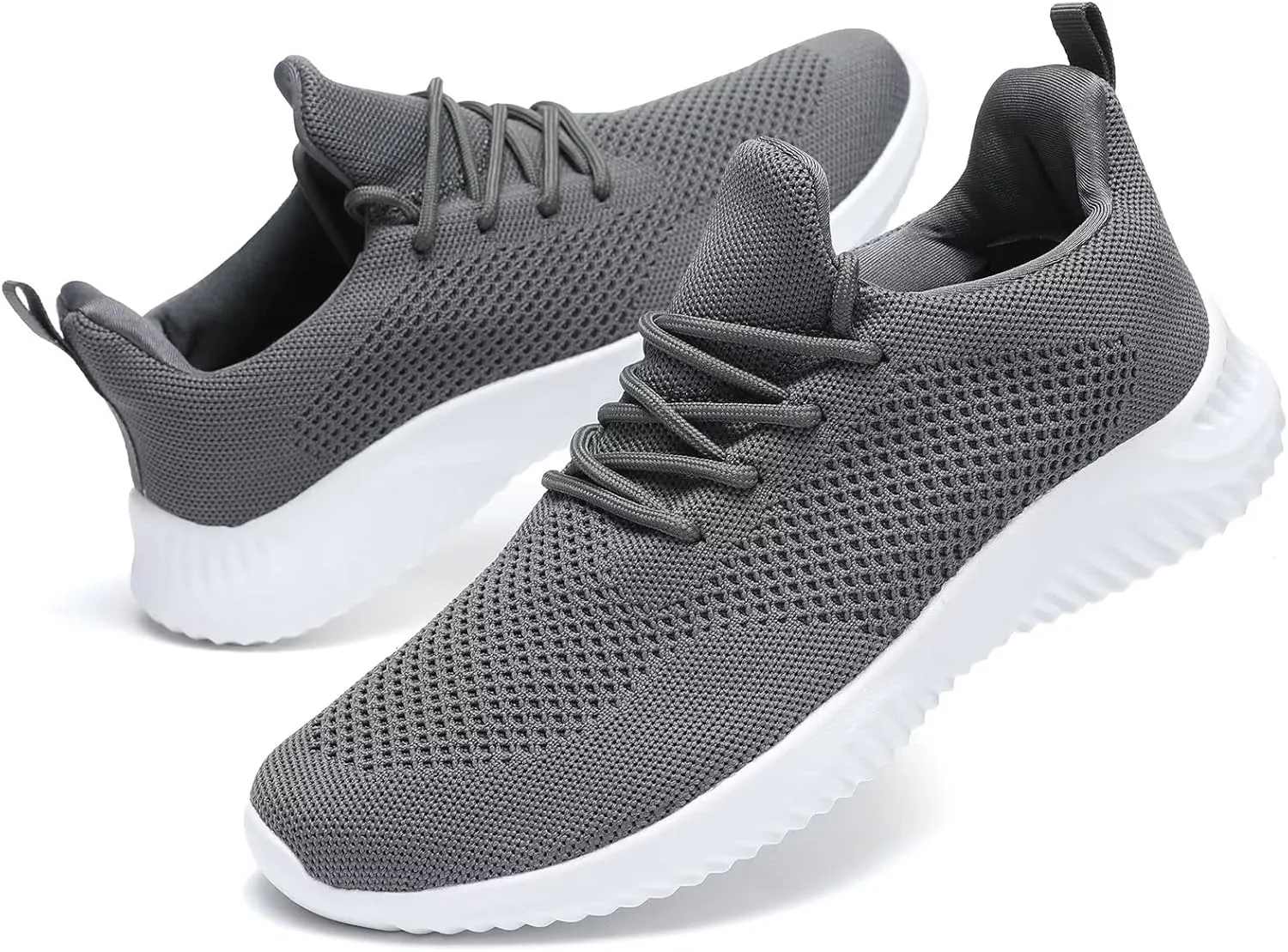 Mens Slip-on Tennis Shoes Walking Running Sneakers Lightweight Breathable Casual Soft Sole Mesh Work Gym Trainers