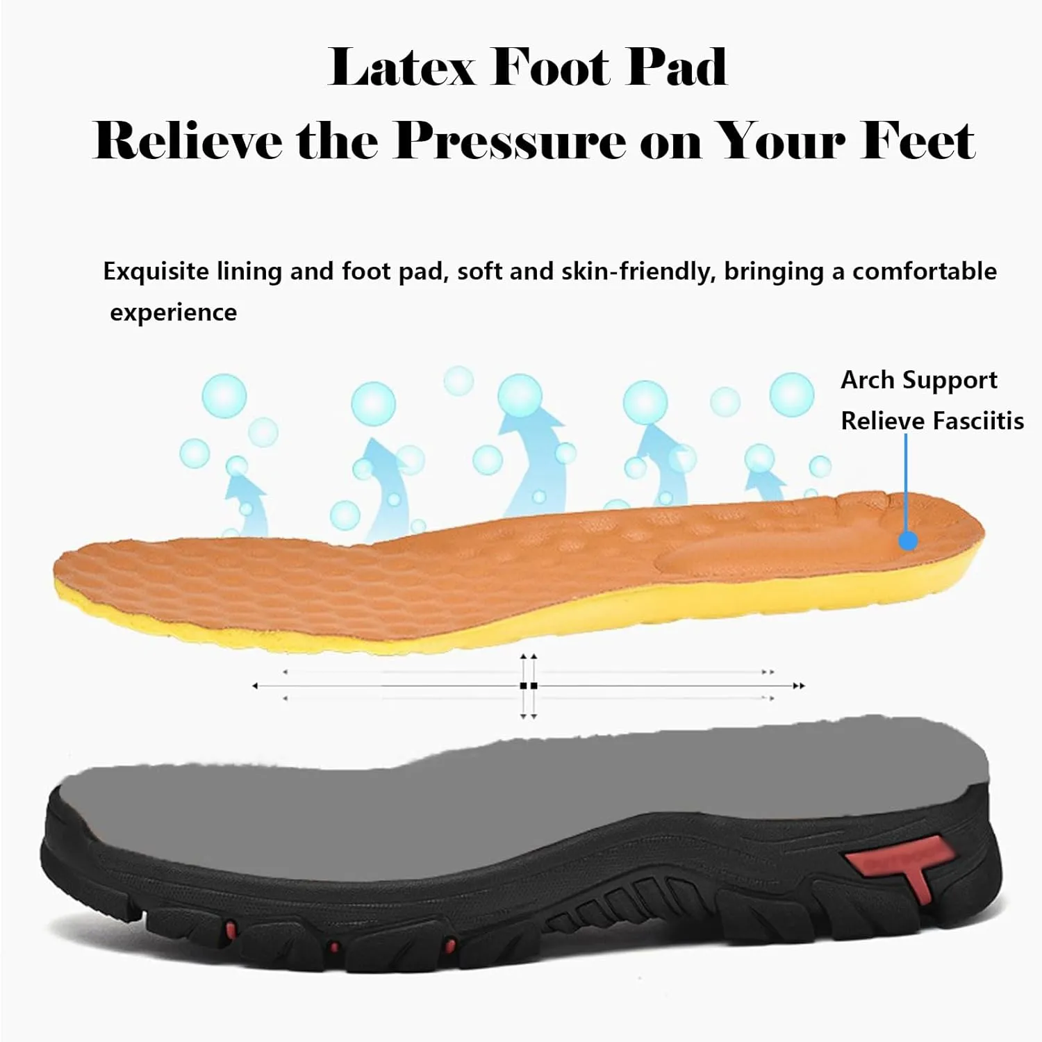 Men's Slip On Waterproof Loafers, Leather Hiking Shoes, Non-Slip Walking Boots, Casual Outdoor Sneakers, Lightweight Breathable Slippers, Easy Wear on/Off