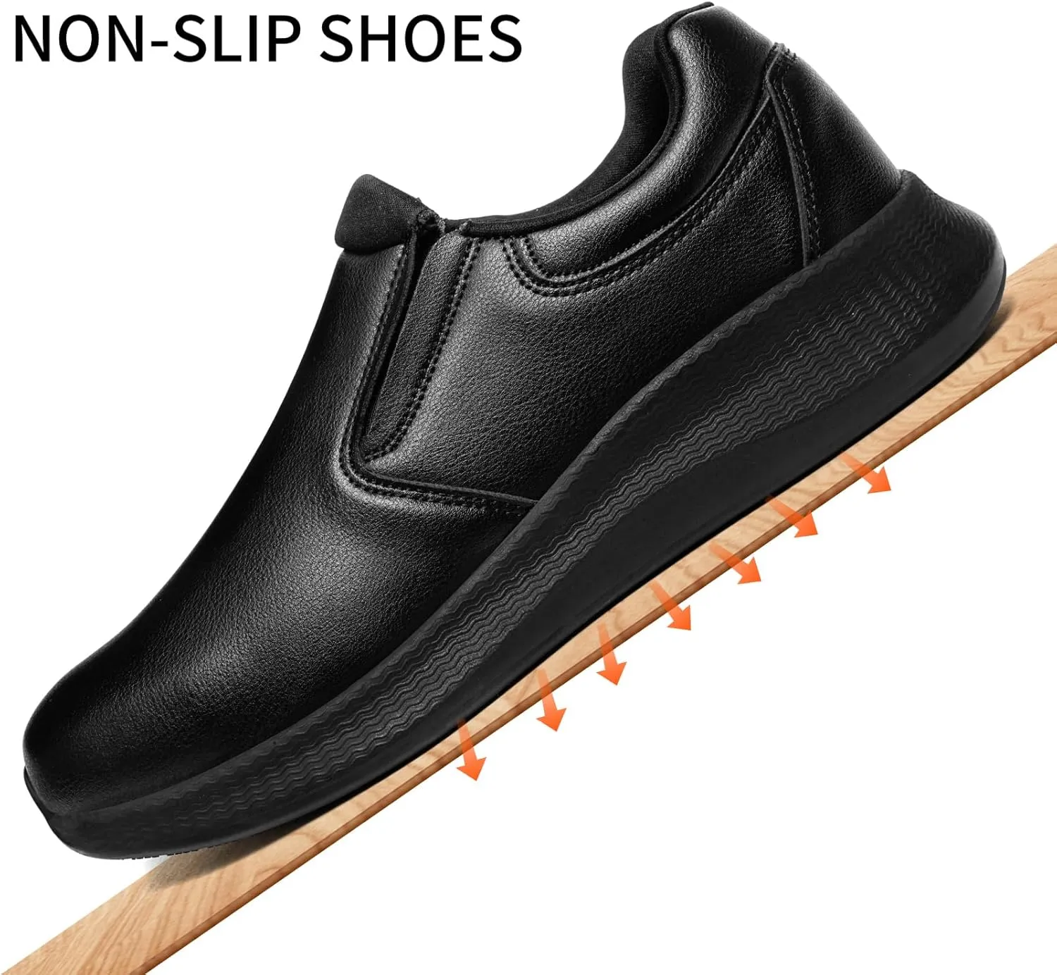 Men's Slip Resistant Work Shoes Food Service Shoes - Professional Oil Water Resistant Chef Shoes ，Suitable for Walking and Casual