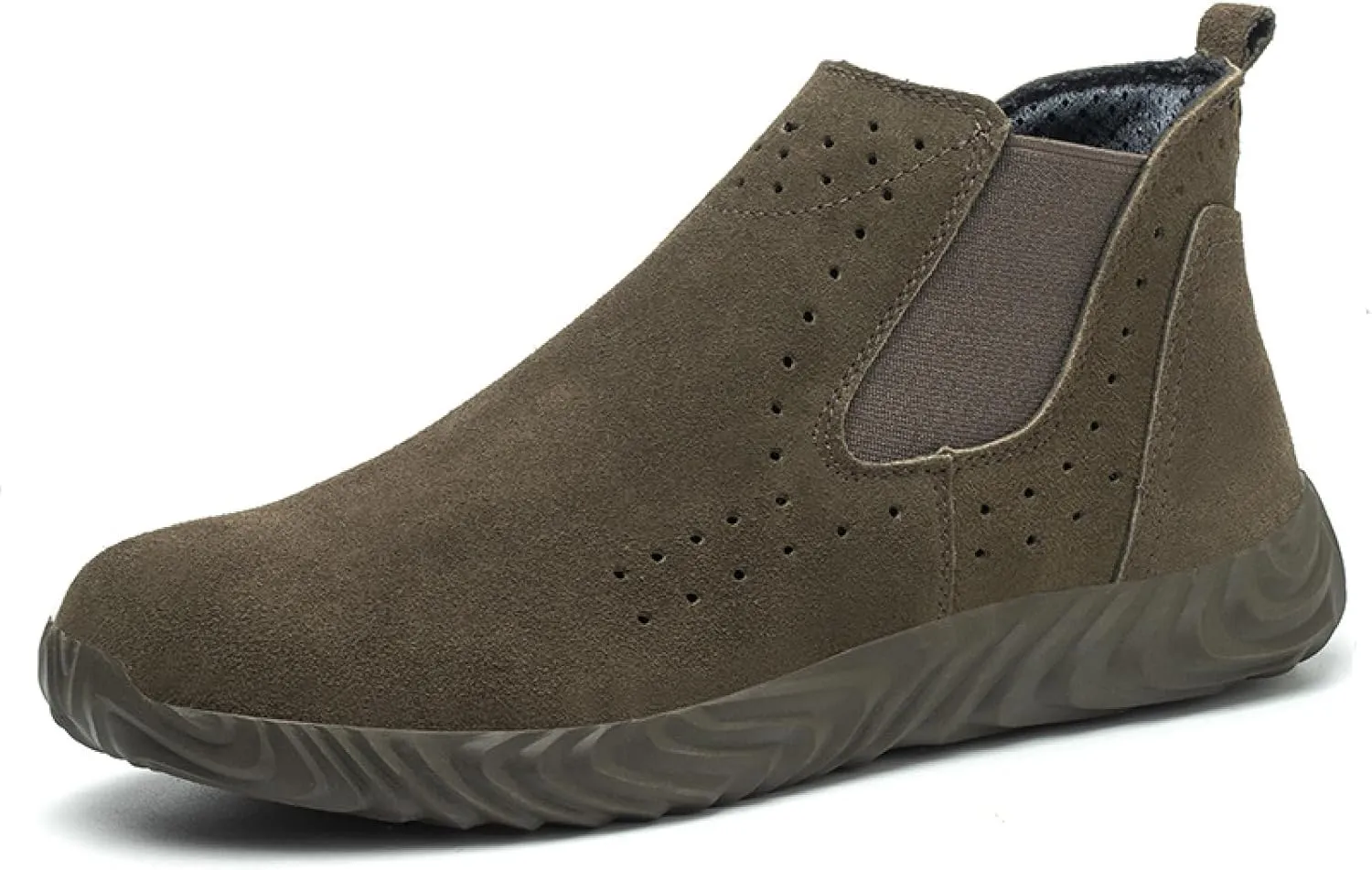 Men's Suede Platform Chukka Boots Casual Comfortable Round Toe Anti-slip Soft Bottom Ankle Booties Lightweight Industrial Walking Working Boots