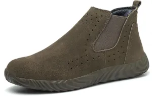 Men's Suede Platform Chukka Boots Casual Comfortable Round Toe Anti-slip Soft Bottom Ankle Booties Lightweight Industrial Walking Working Boots