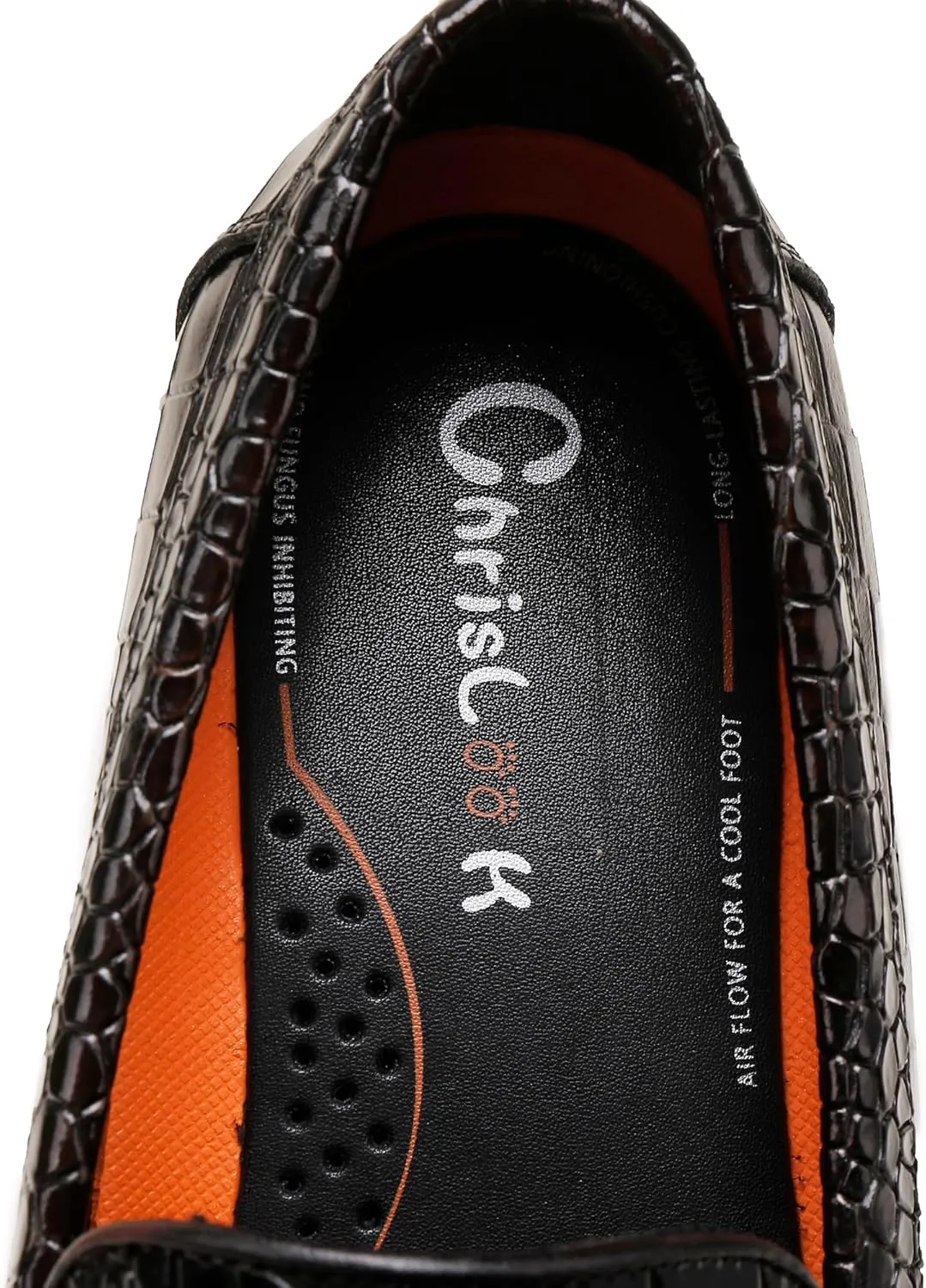 Men's Tassel Loafer Classic Leather Crocodile Pattern Dress Shoes with Tassel
