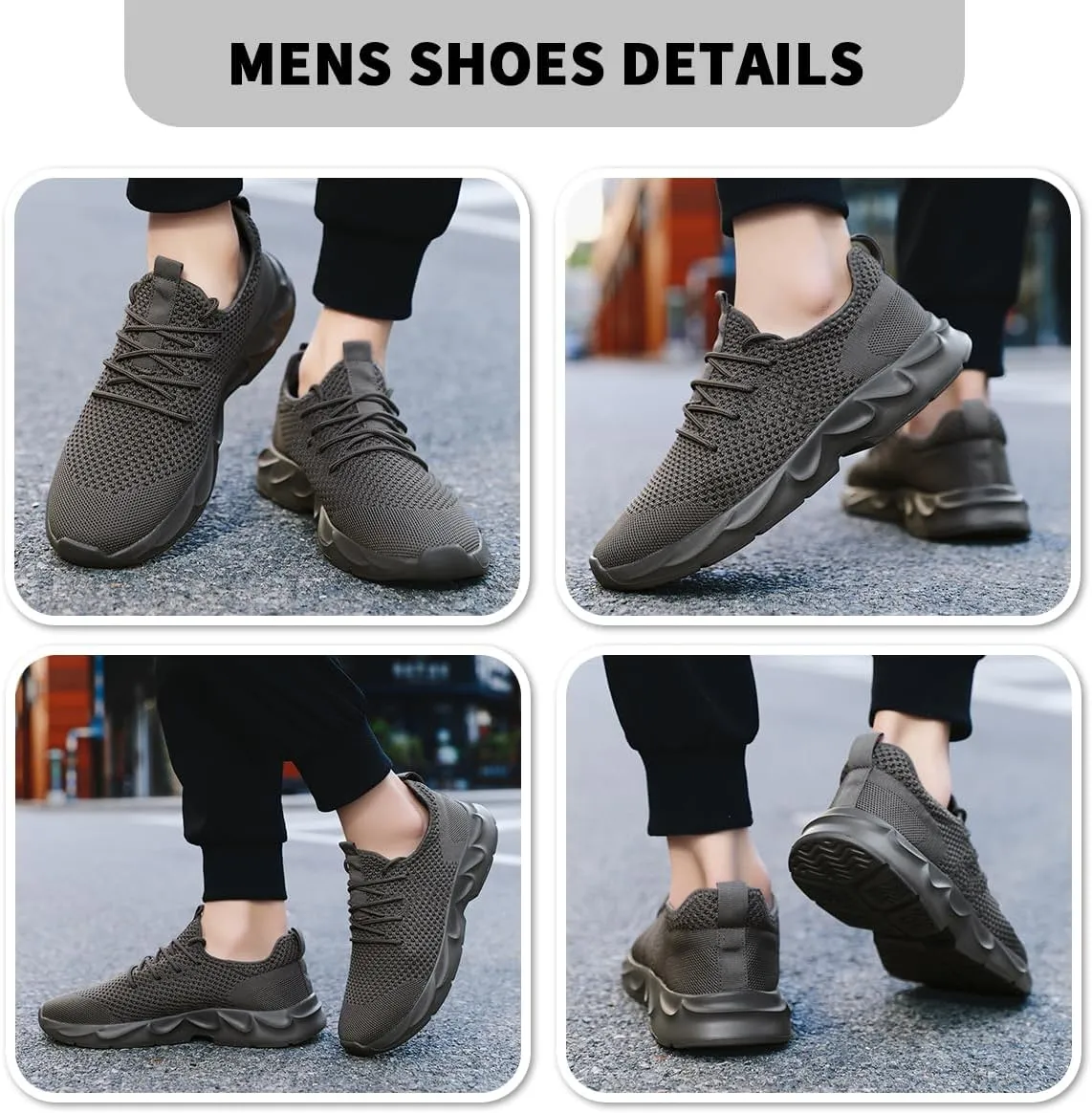Mens Walking Shoes Slip On Tennis Non Slip Sneakers Outdoor Running Sports Trainers Breathable Tennis Casual Shoes