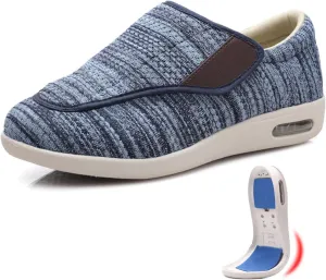 Men's Wide Width Shoes with Adjustable Closure Lightweight,with Removable Memory Foam Insoles Lightweight for Seniors Swollen Feet Men 7.5/Women 9