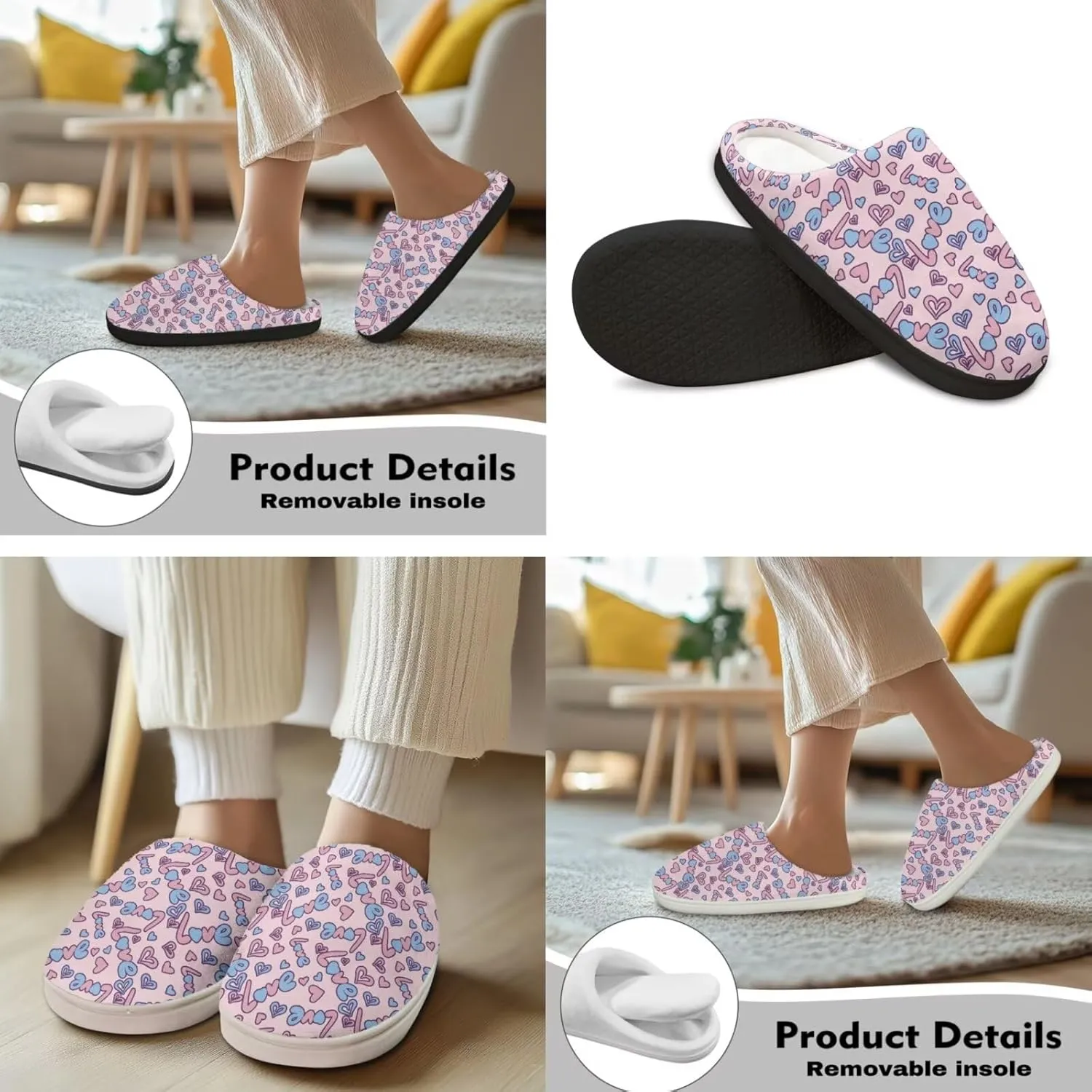 Men's Women's Non-slip Slippers, Flannel Warm Soft Cozy Slippers, House Bedroom Indoor/Outdoor Warm Shoes, Size 2-12