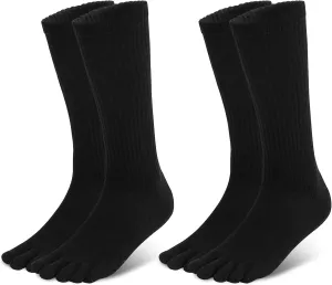 Merino Wool Toe Socks for Men and Women Hiking Cushion Boot Socks with Toes (1-2 Pairs)